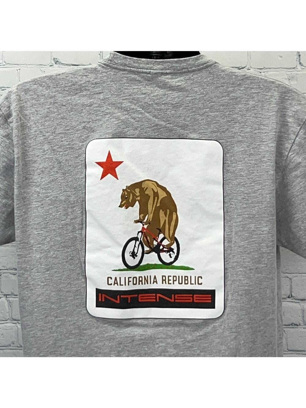 Intense Cycles California Republic T Shirt Bear Bikes Bicycles Gray Tee L Large